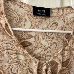 Vici Paisley Dress - Beige and Brown